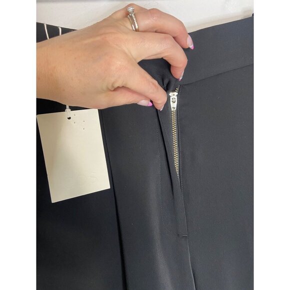 NWT COS Wide Leg Drape Relaxed Tailored Black High Rise Trouser Pants-sz 2 - Picture 4 of 8